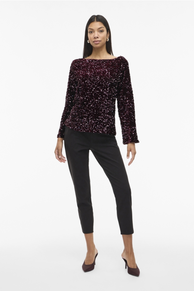 Vila bordeaux dames t-shirt | Model