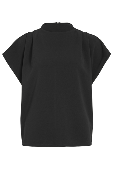 Vila T-shirt VIMERLANO FUNNELNECK S/S TOP 14110286 BLACK BEAUTY