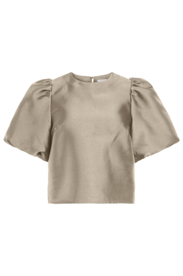 Vila T-shirt VISHINA 2/4 O-NECK TOP/DC/KA 14106237 CEMENT