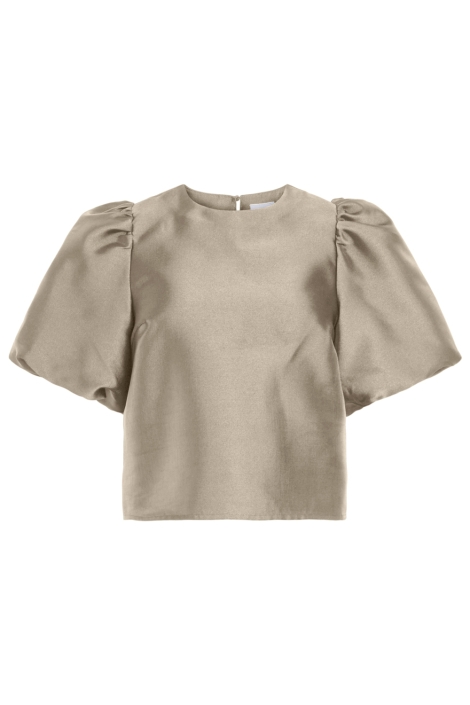 Vila beige dames t-shirt | Vooraanzicht