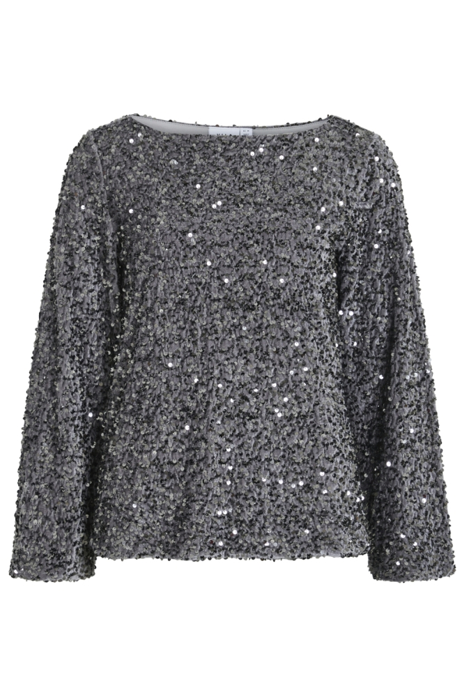 Vila grijze dames top | Vooraanzicht