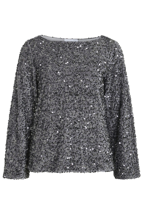 Vila grijze dames t-shirt | Vooraanzicht