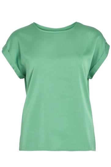 Vila T-shirt VIELLETTE S/S SATIN TOP - NOOS 14059563 WINTER GREEN