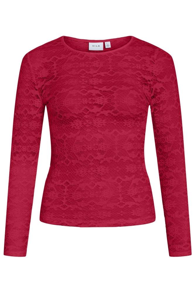 Vila rode dames t-shirt | Vooraanzicht