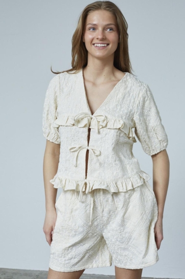 SisterS point Blouse INUSA TIE1 18946 116 BEIGE