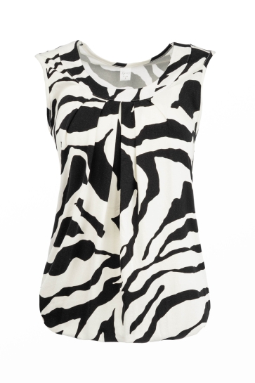 NED T-shirt DAFNE SL ECRU ZEBRA TRICOT 25S4 X1785 03 01 ecru