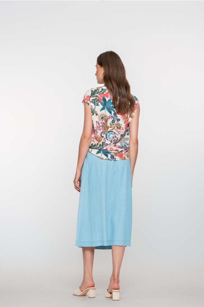 Geisha multi color dames top | Model zijaanzicht