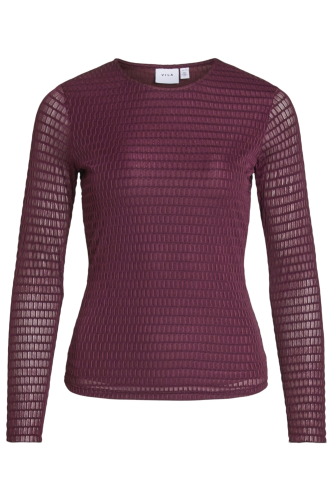 Vila bordeaux dames t-shirt | Vooraanzicht