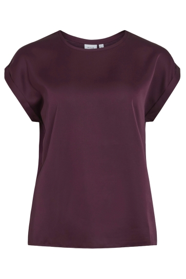 Vila T-shirt VIELLETTE S/S SATIN TOP - NOOS 14059563 FIG