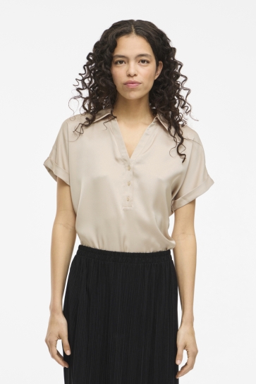 Vila T-shirt VIENNA RAVENNA S/S TOP - NOOS 14107405 Cement