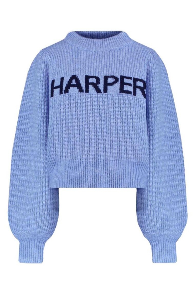Harper & Yve blauwe dames trui | Vooraanzicht