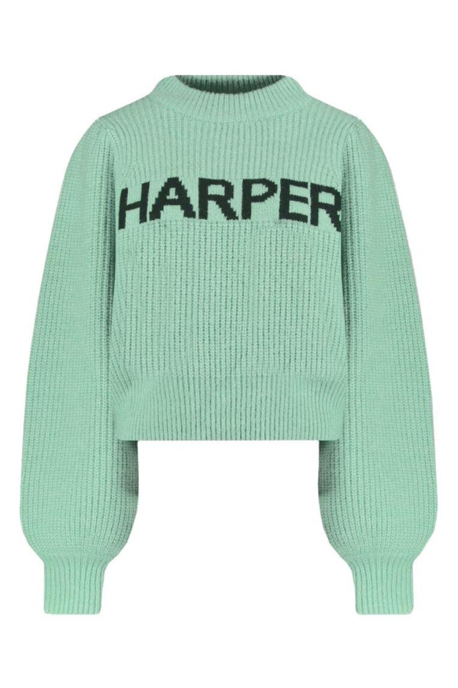 Harper & Yve groene dames trui | Vooraanzicht