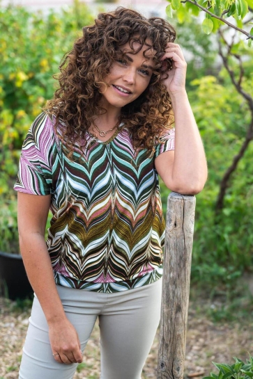FOS Amsterdam T-shirt BELLA MISSONI 7428 320 ARMY