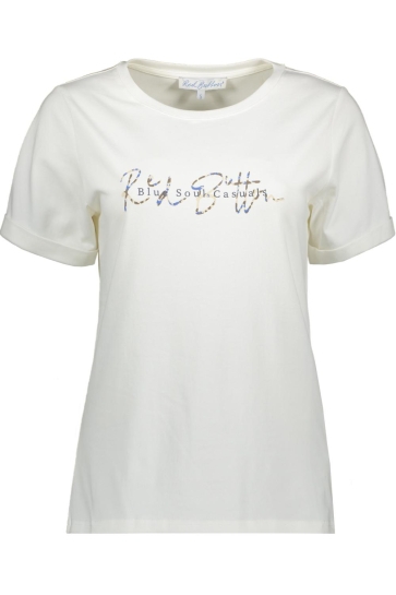 Red Button T-shirt TEMMY LOGO TEE SRB4336 OFFWHITE-JEANSBLUE