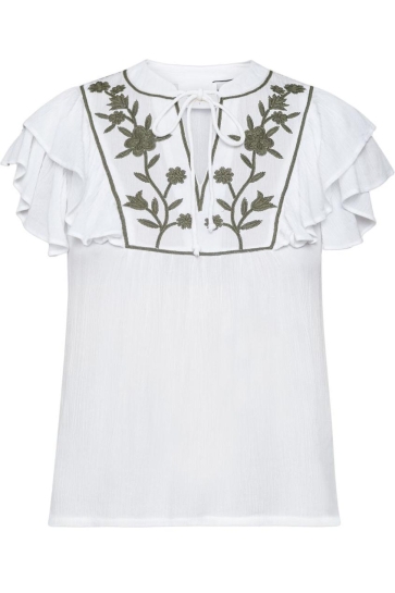 SisterS point Blouse IMSA SS 18508 WHITE/KHAKI