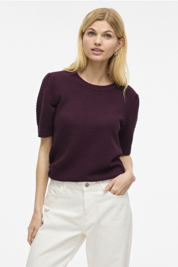 Vila T-shirt VIDALO O-NECK S/S KNIT TOP - NOOS 14084421 Fig