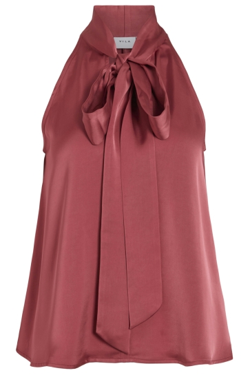 Vila Top VIFADIA S/L TIE DETAIL TOP 14114302 HOLLY BERRY