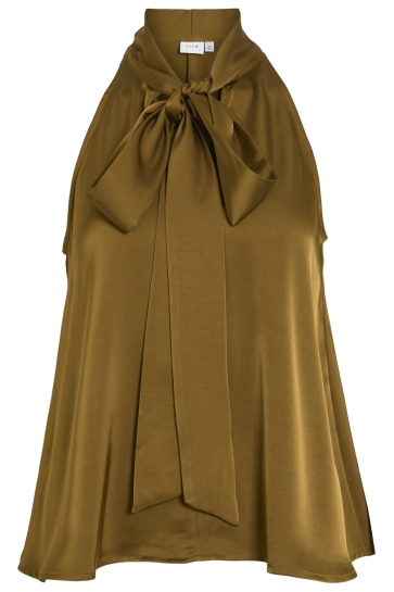 Vila Top VIFADIA S/L TIE DETAIL TOP 14114302 TAPENADE