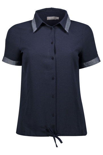 Geisha Blouse BLOUSE SS MET LUREX DETAILS 03202 20 Navy