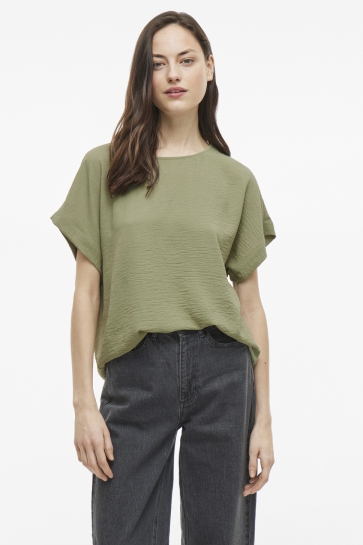 Vila T-shirt VIJOSA S/S TOP - NOOS 14101663 OIL GREEN