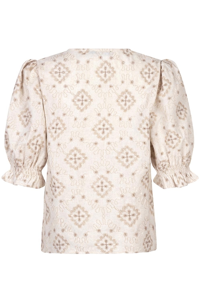 Ydence beige dames t-shirt | Achteraanzicht