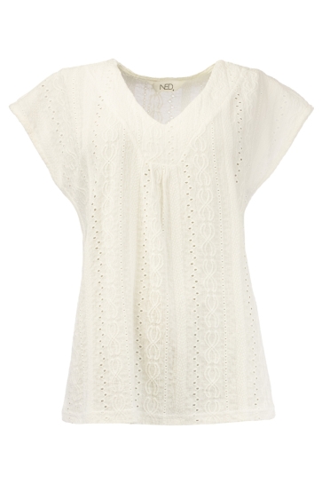 NED T-shirt SERING SL RMJ CHAIN AJOUR 25S3 U297 02 OPTICAL WHITE