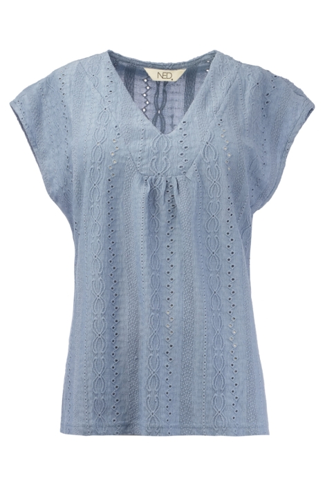 NED blauwe dames t-shirt | Vooraanzicht