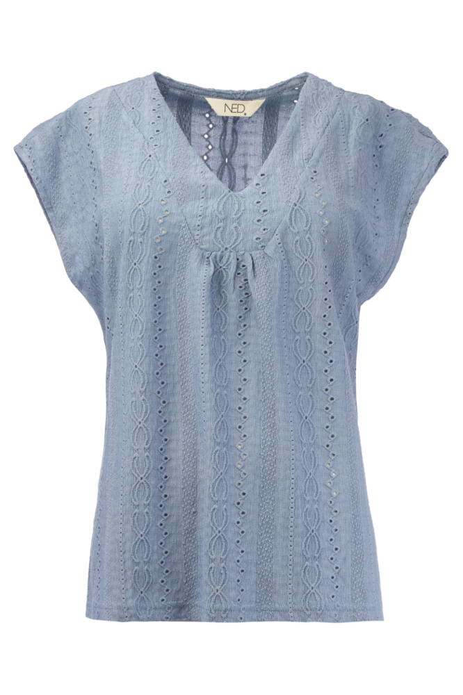 NED blauwe dames t-shirt | Vooraanzicht