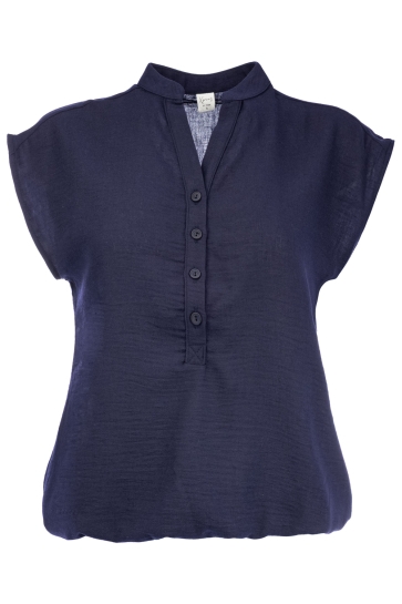 NED T-shirt LUCIE SL WASHED CRINCLE 25S4 U287 02 Marine 