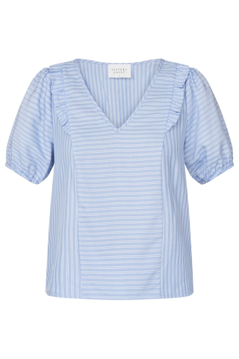SisterS point blauwe dames blouse | Vooraanzicht