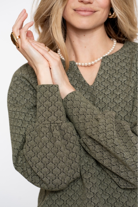 Geisha groene dames t-shirt | Close up