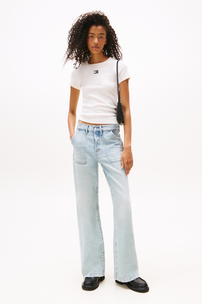 Tommy Jeans witte dames t-shirt | Model