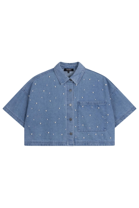 Refined Department blauwe dames blouse | Vooraanzicht
