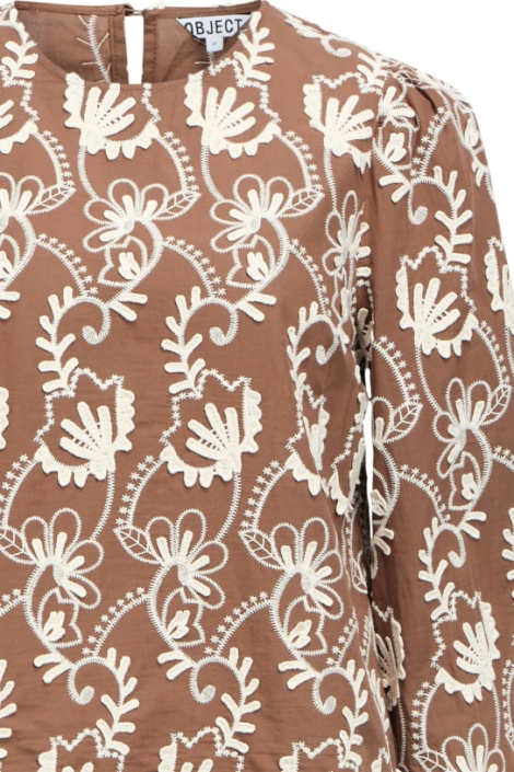 Object bruine dames blouse | Close up