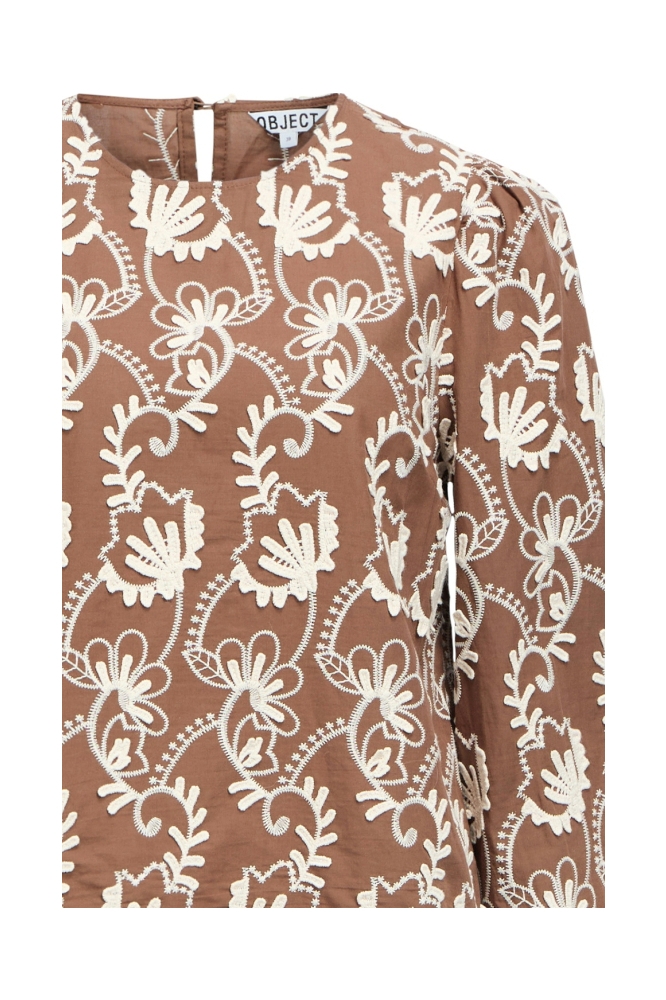 Object bruine dames blouse | Close up