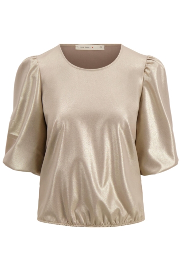 Zusss T-shirt TOP MET POFMOUW LUREX 0304 220 1016 BEIGE