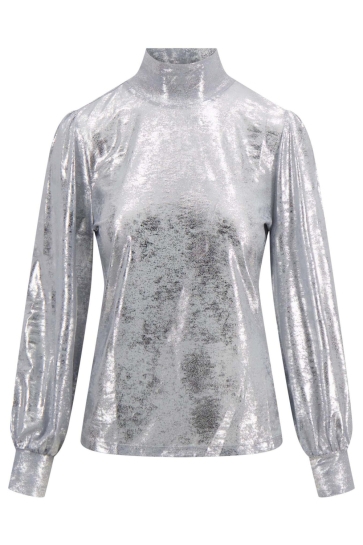 Zusss T-shirt TOP MET COL IN ZILVER 0304 248 0006 ZILVER