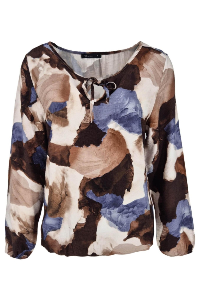 FOS Amsterdam blauwe dames blouse | Vooraanzicht