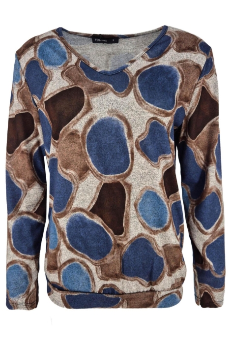 FOS Amsterdam blauwe dames t-shirt | Vooraanzicht