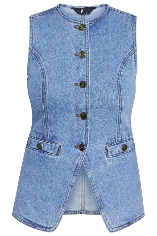 SisterS point blauwe dames gilet | Vooraanzicht