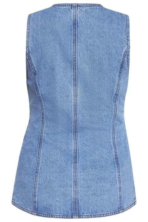 SisterS point blauwe dames gilet | Achteraanzicht
