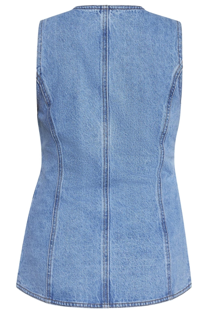 SisterS point blauwe dames gilet | Achteraanzicht