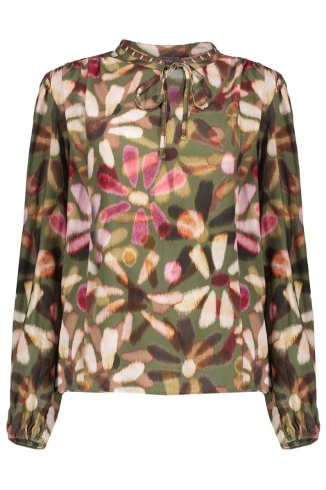 Geisha groene dames blouse | Achteraanzicht