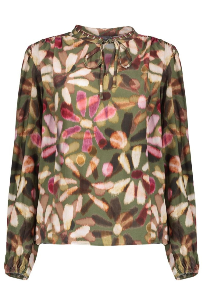 Geisha groene dames blouse | Achteraanzicht