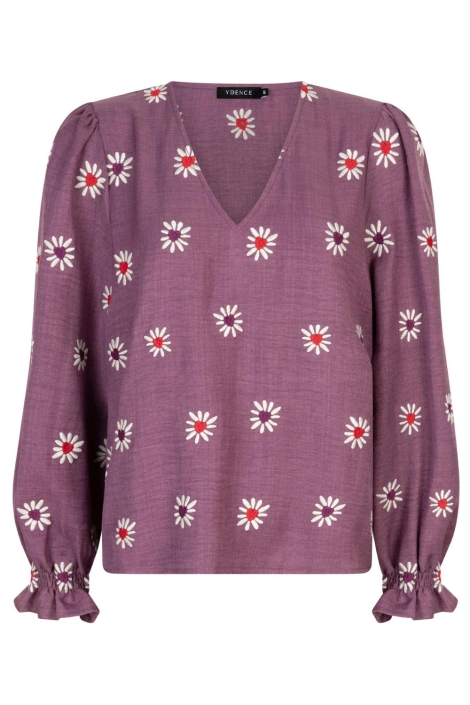 Ydence paarse dames blouse | Vooraanzicht
