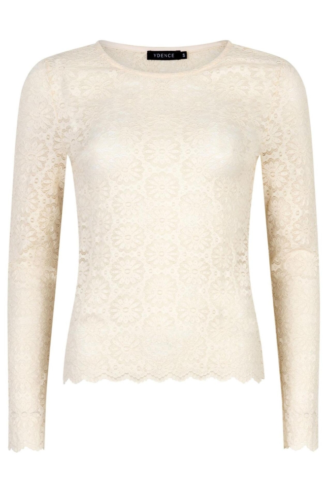 Ydence beige dames t-shirt | Vooraanzicht