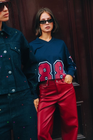Refined Department Top CROPPED TOP WITH V NECK ULLA R2509810759 NAVY