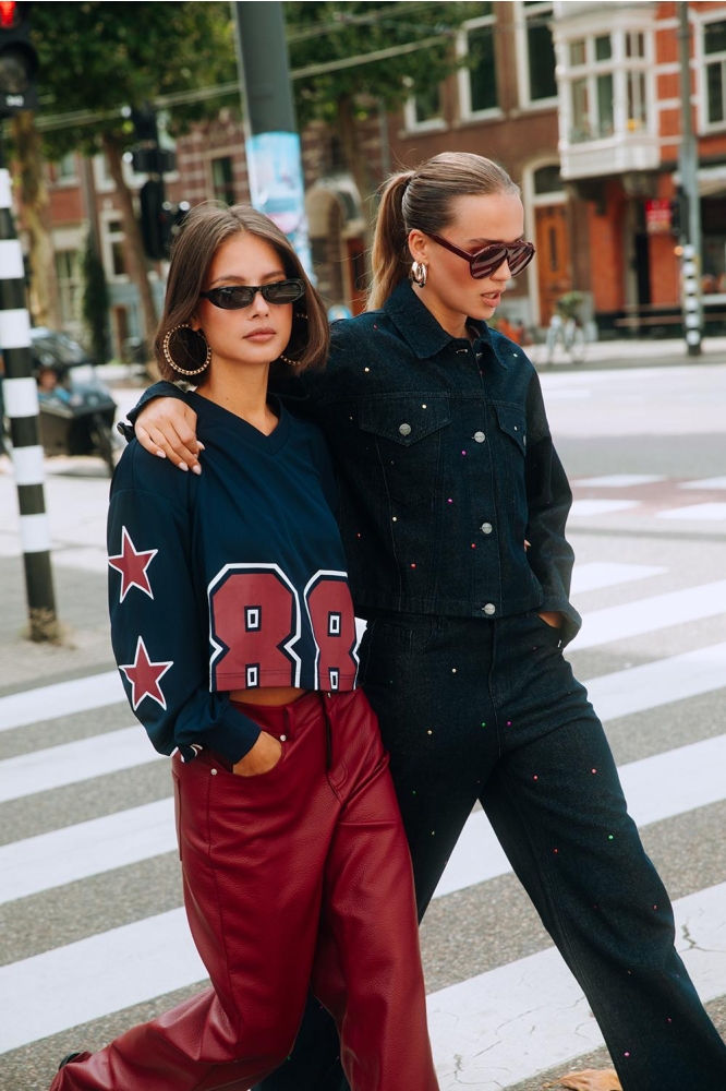Refined Department blauwe dames top | Vooraanzicht