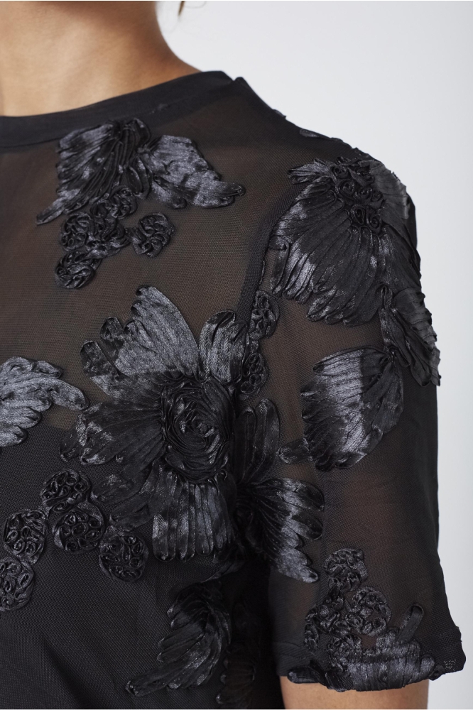 SisterS point zwarte dames t-shirt | Close up