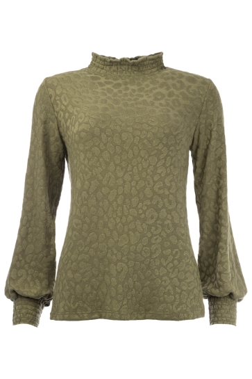 NED SMOCK LS TR ANIMAL JACQUARD KNIT 25W1 U352 01 211 army